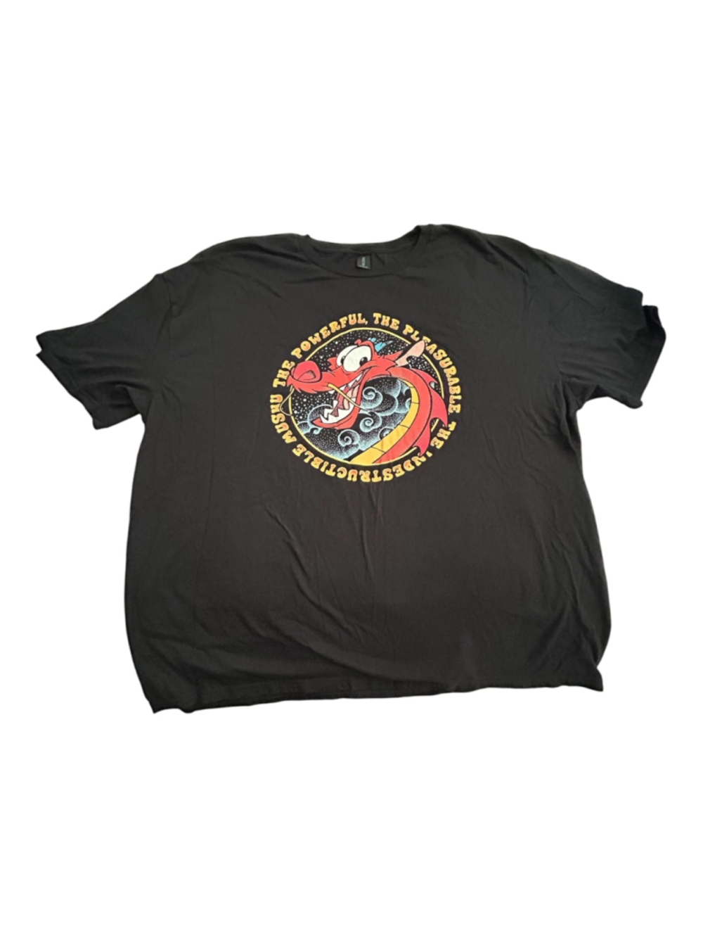 Rare Men's Gildan Mulan Mushu Graphic Tee Shirt Black 3XL